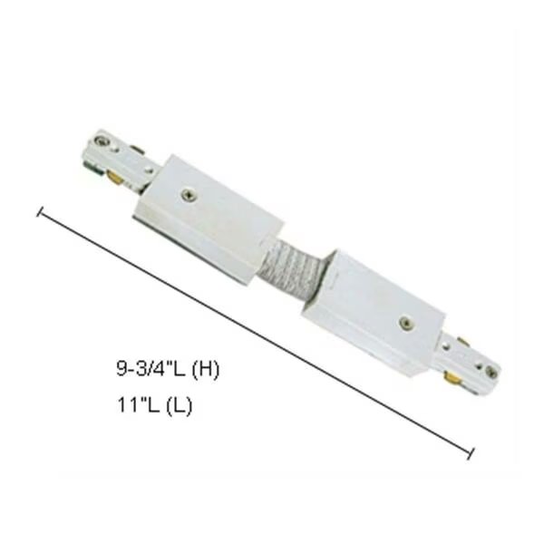 H-System Flexible Connector with Powerfeed- White, Jesco Lighting Group, Mfr#: HFLXJWH